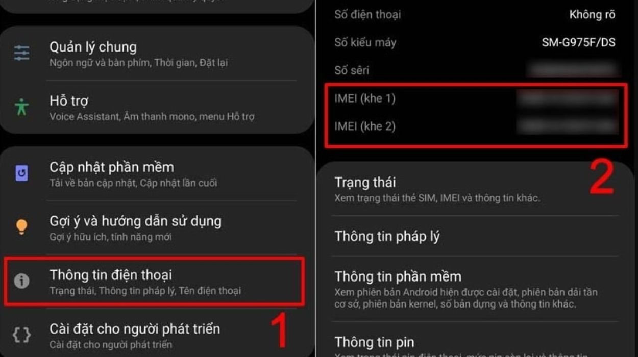 Thông tin điện thoại trên Android
