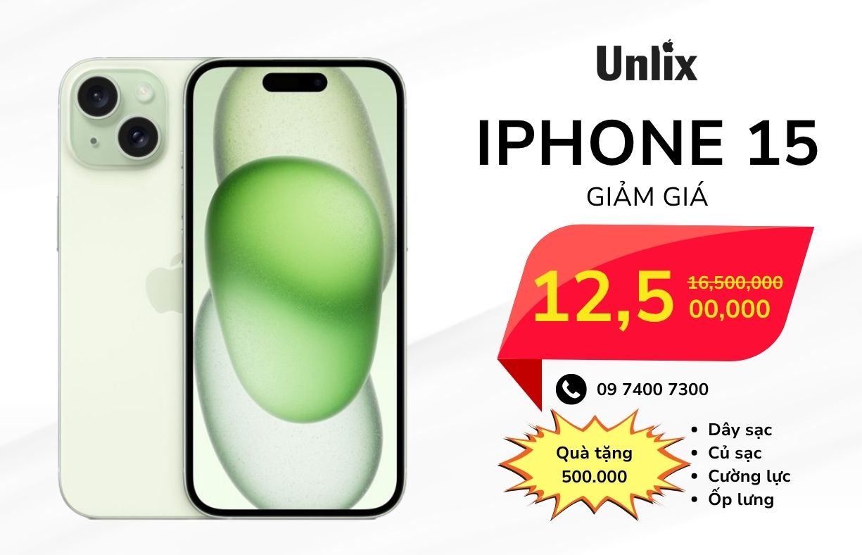 Top iPhone giảm giá mạnh nhất tháng 7 - iPhone 15