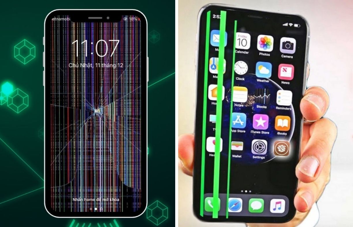 Thu iphone xanh màn, sọc màn