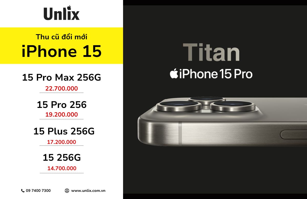 Thu mua iPhone 15 cũ giá tốt nhất thị trường