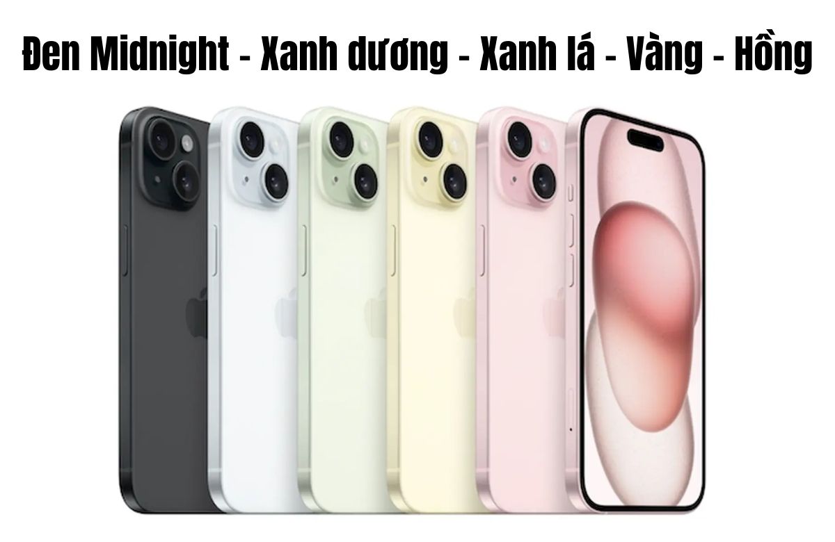 Bảng màu iPhone 15 bản thường và Plus