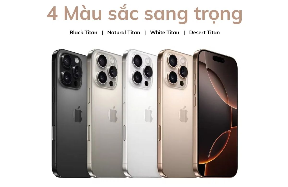 Màu sắc iPhone 16 Pro và iPhone 16 Pro Max