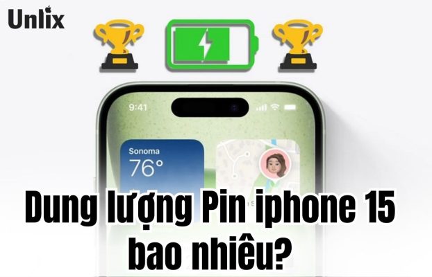Dung lượng Pin iphone 15 bao nhiêu?