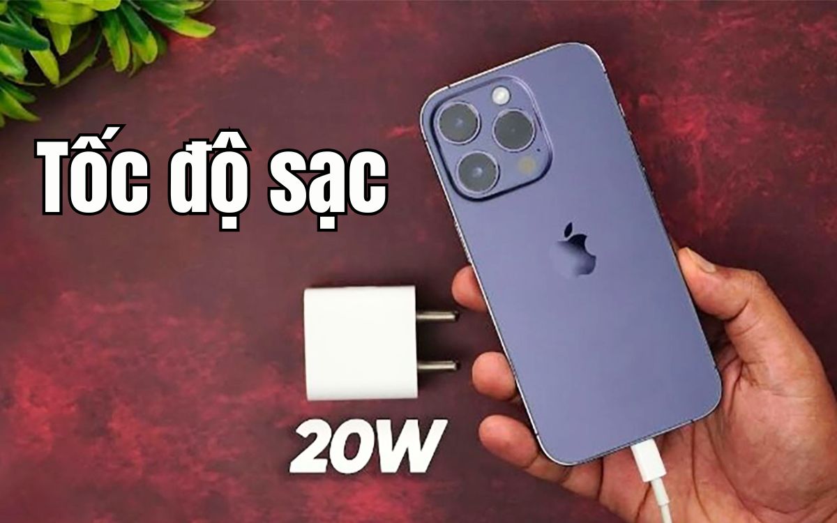 Tốc độ sạc dây 20w