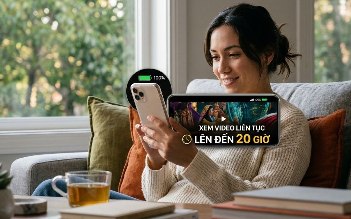 Thời gian xem video liên tục của iPhone 11 Pro Max lên đến 20 giờ.