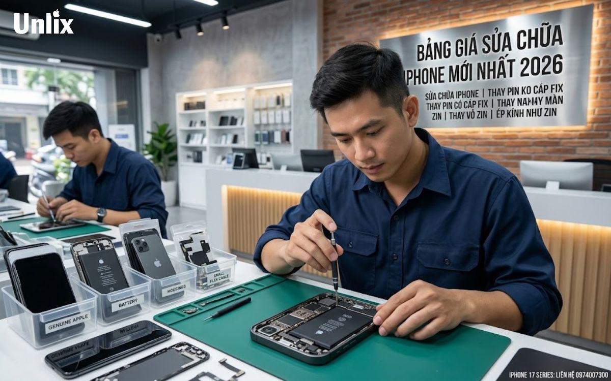 Bảng giá sửa chữa iphone mới nhất 2026 tại TPHCM
