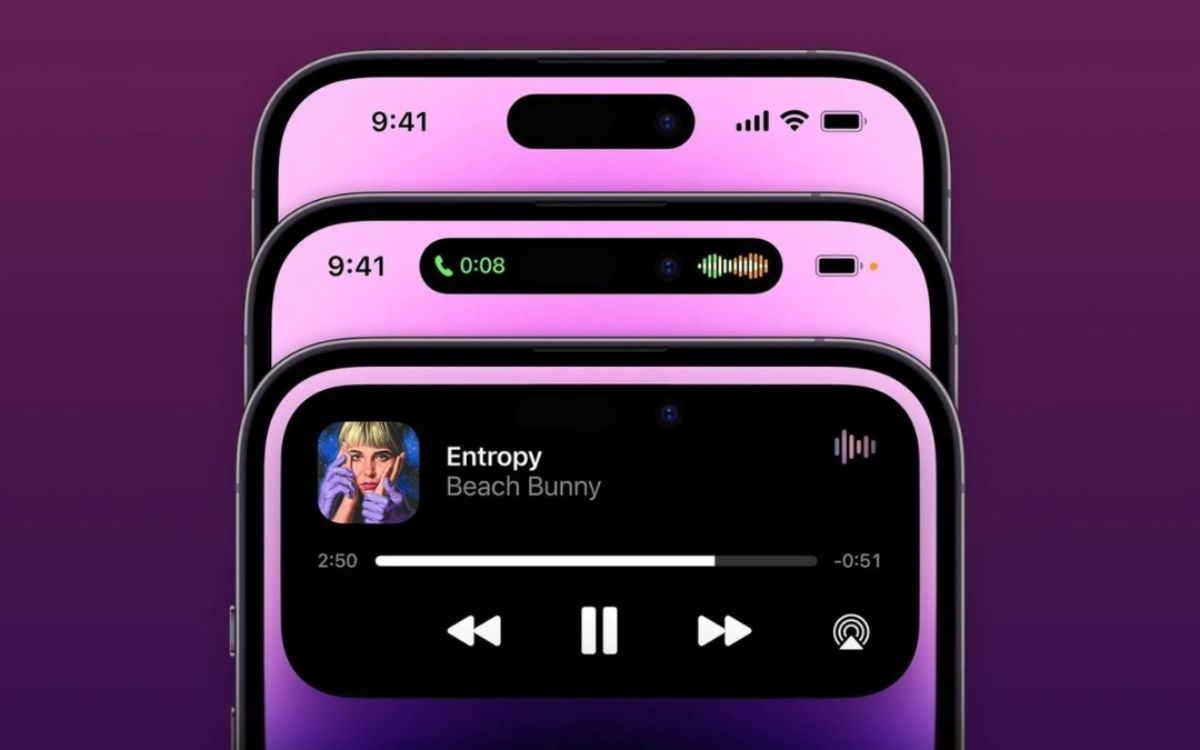 Dynamic Island iPhone 17 hiển thị các thông báo và trạng thái