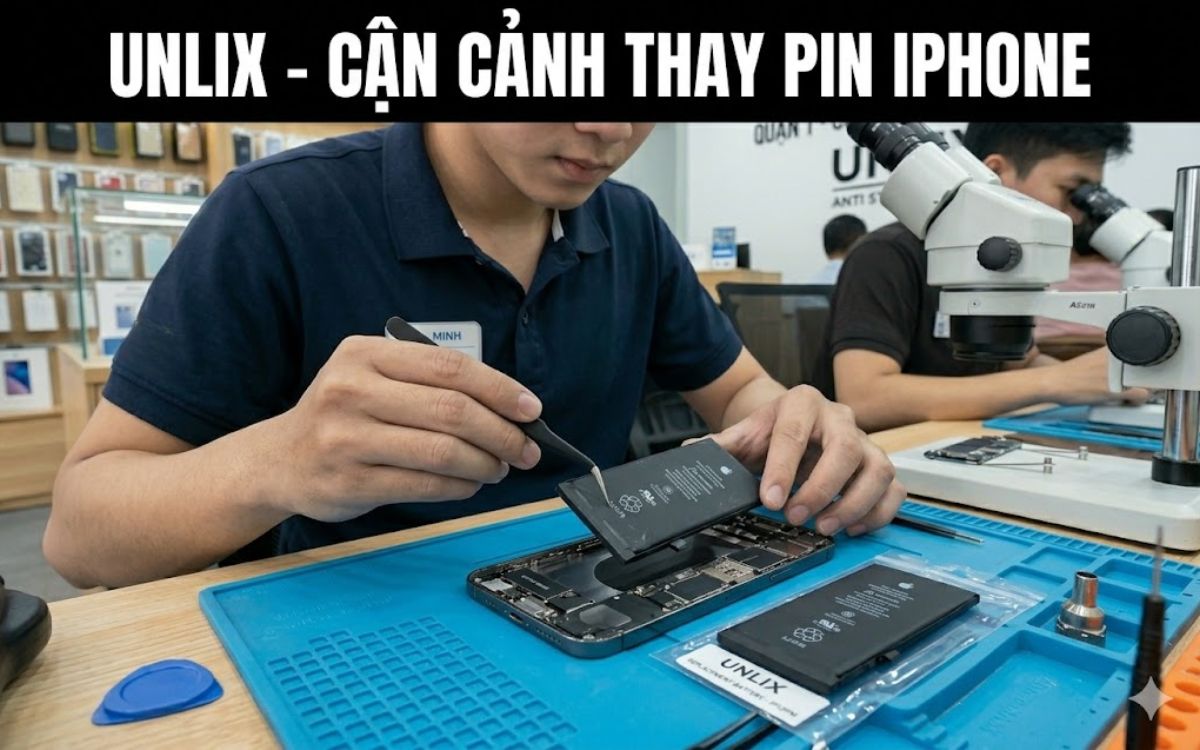 Cận cảnh thay Pin iPhone chính hãng tại cửa hàng