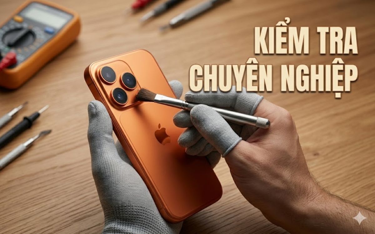 Kiểm tra tình trạng máy chi tiết để báo đúng giá nhất với tình trạng máy iPhone 17 Pro Max