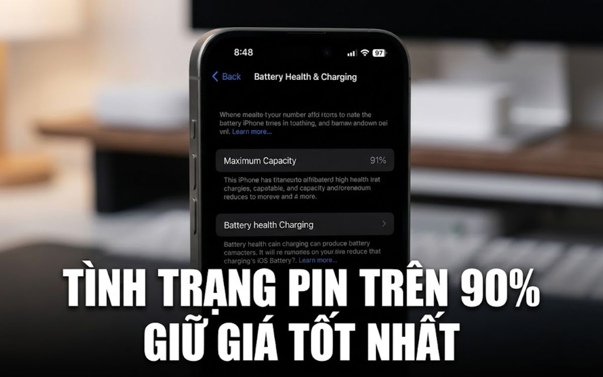 iPhone 17 mới ra mắt được một thời gian nên vẫn giữ được giá cao với dung lượng Pin trên 90%