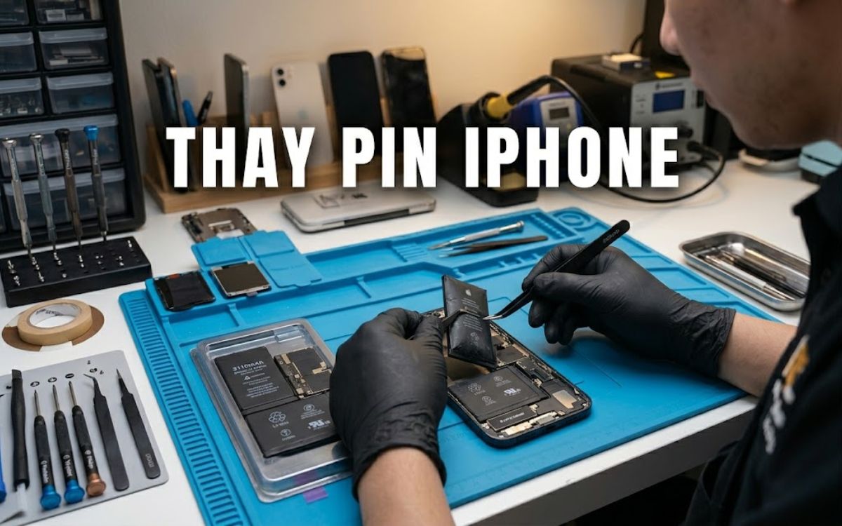 Thay pin iPhone chính hãng, lấy liền