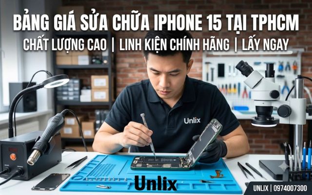 Bảng giá sửa chữa iPhone 15 uy tín, giá rẻ TPHCM