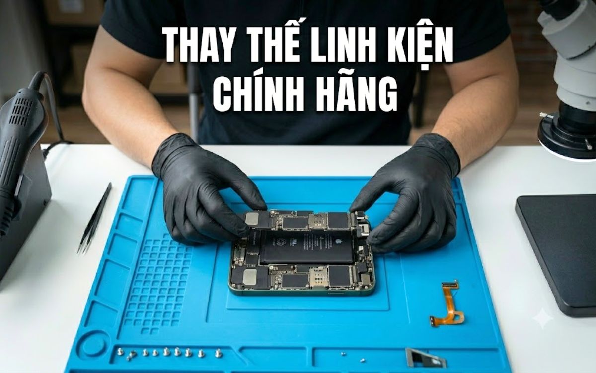 Chỉ sử dụng linh kiện chính hãng để sửa chữa iPhone 15