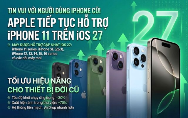 Apple gây bất ngờ khi tối ưu iOS 27 cho iPhone 11