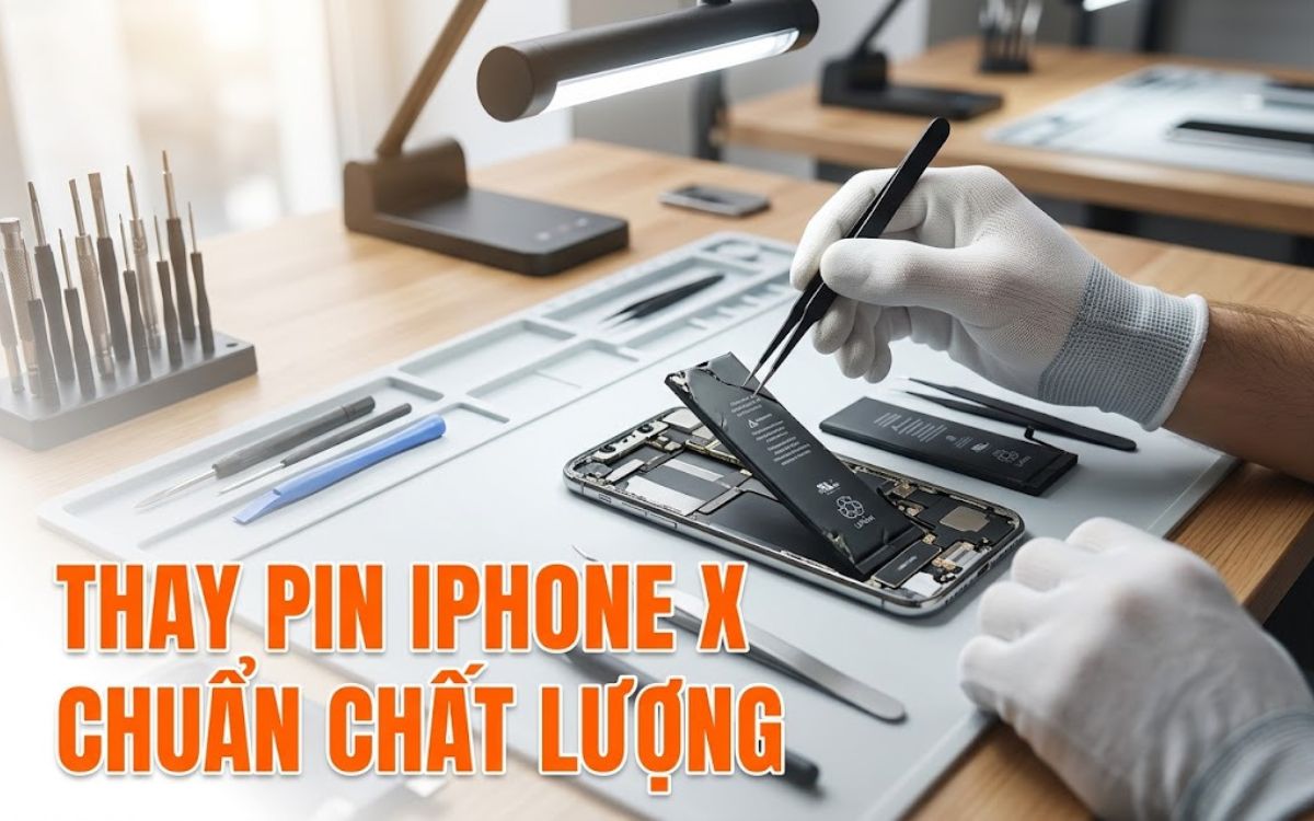 Thay pin iPhone X chính hãng, chất lượng cao