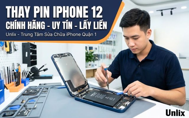 Thay pin iPhone 12 giá rẻ, chất lượng cao và an toàn