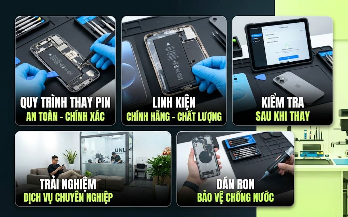 Quy trình thay Pin rõ ràng, minh bạch đảm bảo chất lượng sau sữa chữa cho khách hàng