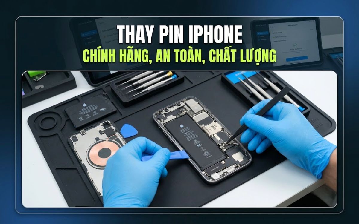 Thay pin iPhone 16 chính hãng